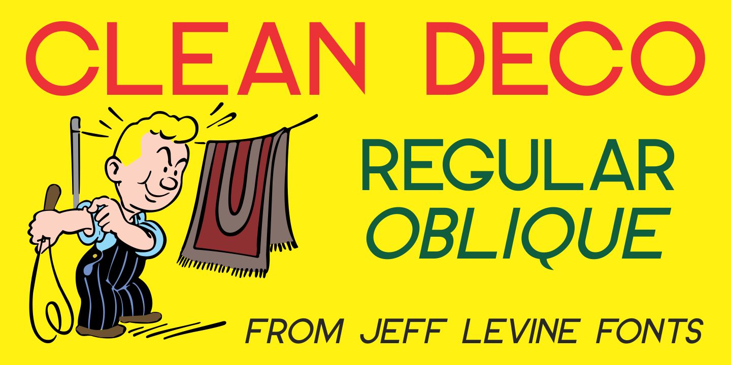 Przykład czcionki Clean Deco JNL Regular